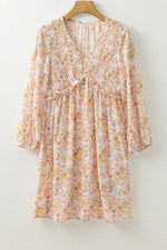Hazel Blues® |  Printed V-Neck Balloon Sleeve Mini Dress