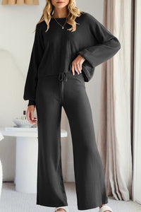 Hazel Blues® |  Round Neck Long Sleeve Top and Pants Set