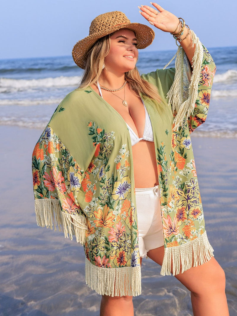 Hazel Blues® | Fringe Open Front Cover-Up