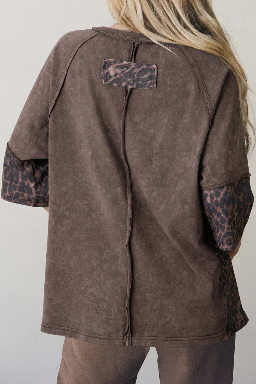 Hazel Blues® |  Wild Side Shirt | Leopard Mineral Wash Star Detail Shirt