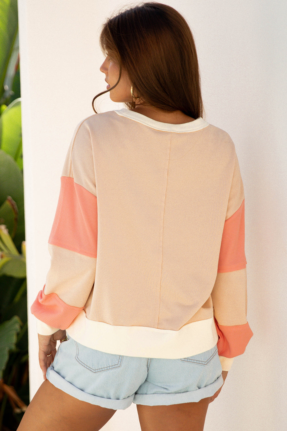 Kinsley Hope Color-Block Textured Sweatshirt