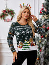 Hazel Blues® |  Graphic Round Neck Long Sleeve Sweater