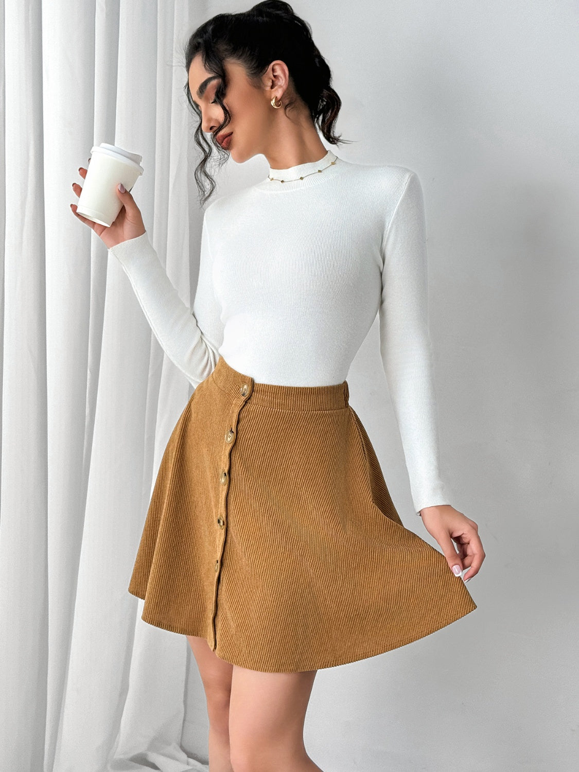 Hazel Blues® |  Buttoned Mini Skirt