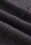 Hazel Blues® |  Waffle-Knit Notched Long Sleeve Sweatshirt