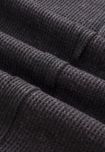Hazel Blues® |  Waffle-Knit Notched Long Sleeve Sweatshirt