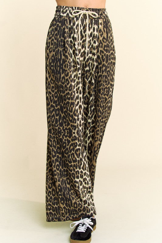 Hazel Blues® |  Davi & Dani Leopard Wide Leg Pants