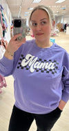 Hazel Blues® |  (CREW) Checkered Mama Sweatshirt (SHIP DATE 1/24)