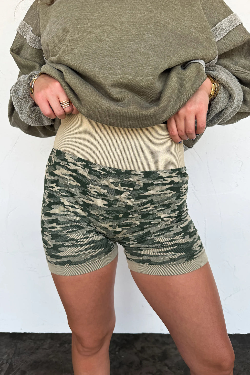 Hazel Blues® |  PREORDER: Camo Bra & Biker Short Set