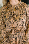 Hazel Blues® |  A Cheeky Little Time Tiered Dress in Pecan Brown