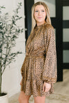 Hazel Blues® |  A Cheeky Little Time Tiered Dress in Pecan Brown