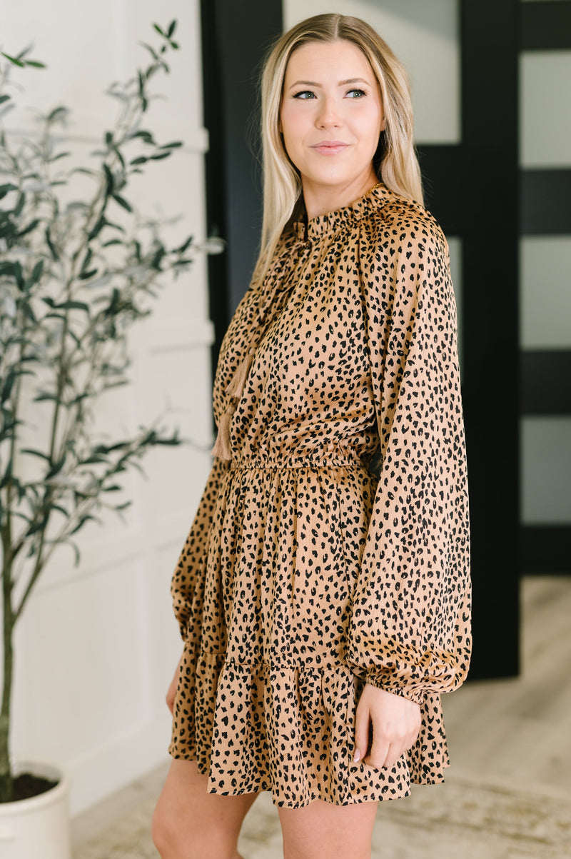 Hazel Blues® |  A Cheeky Little Time Tiered Dress in Pecan Brown