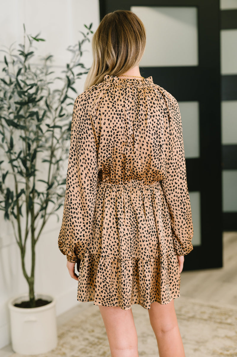 Hazel Blues® |  A Cheeky Little Time Tiered Dress in Pecan Brown