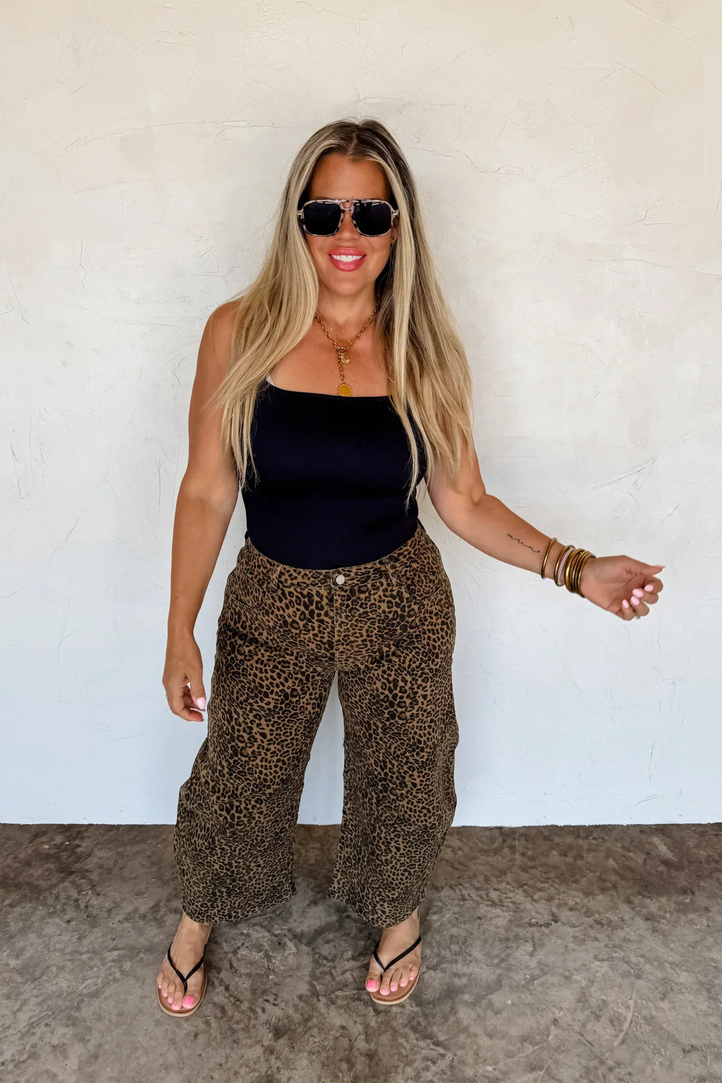Hazel Blues® |  PREORDER: Bex Cheetah Barrel Jeans (Stretchy)