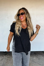 PREORDER: Joey V-Neck Washed Cotton Boyfriend Tee