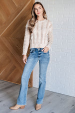Hazel Blues® |  A Note of Thanks Cable Knit Sweater