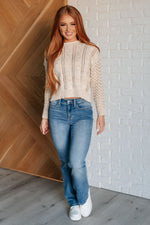 Hazel Blues® |  A Note of Thanks Cable Knit Sweater
