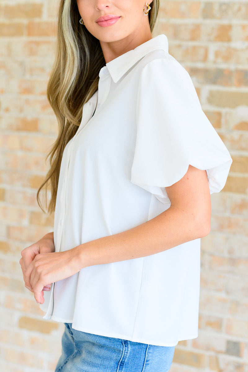 Hazel Blues® |  A Sixth Sense Balloon Sleeve Blouse