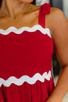 Hazel Blues® |  Acting Brand New Contrast Trim Crinkle Woven Dress