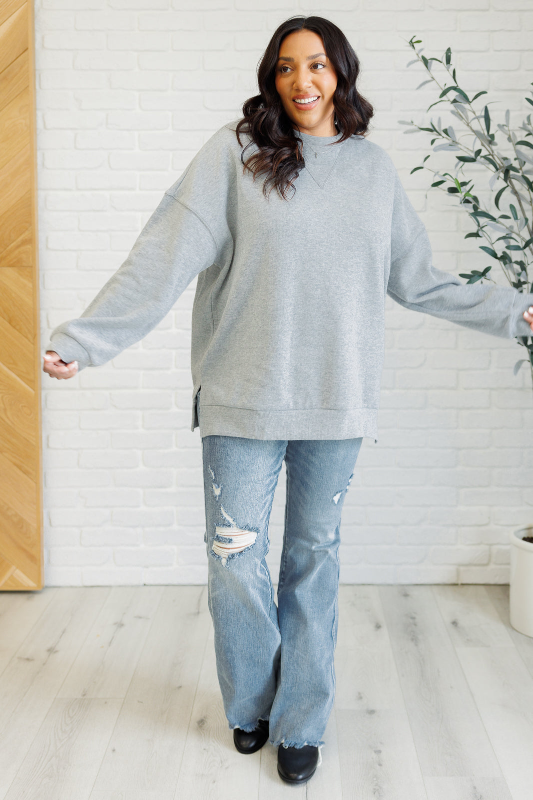 Hazel Blues® |  Adjust Your Expectations Relaxed Pullover