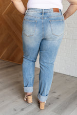 Hazel Blues® |  Aiden High Rise Patch Pocket Distressed Boyfriend Jeans