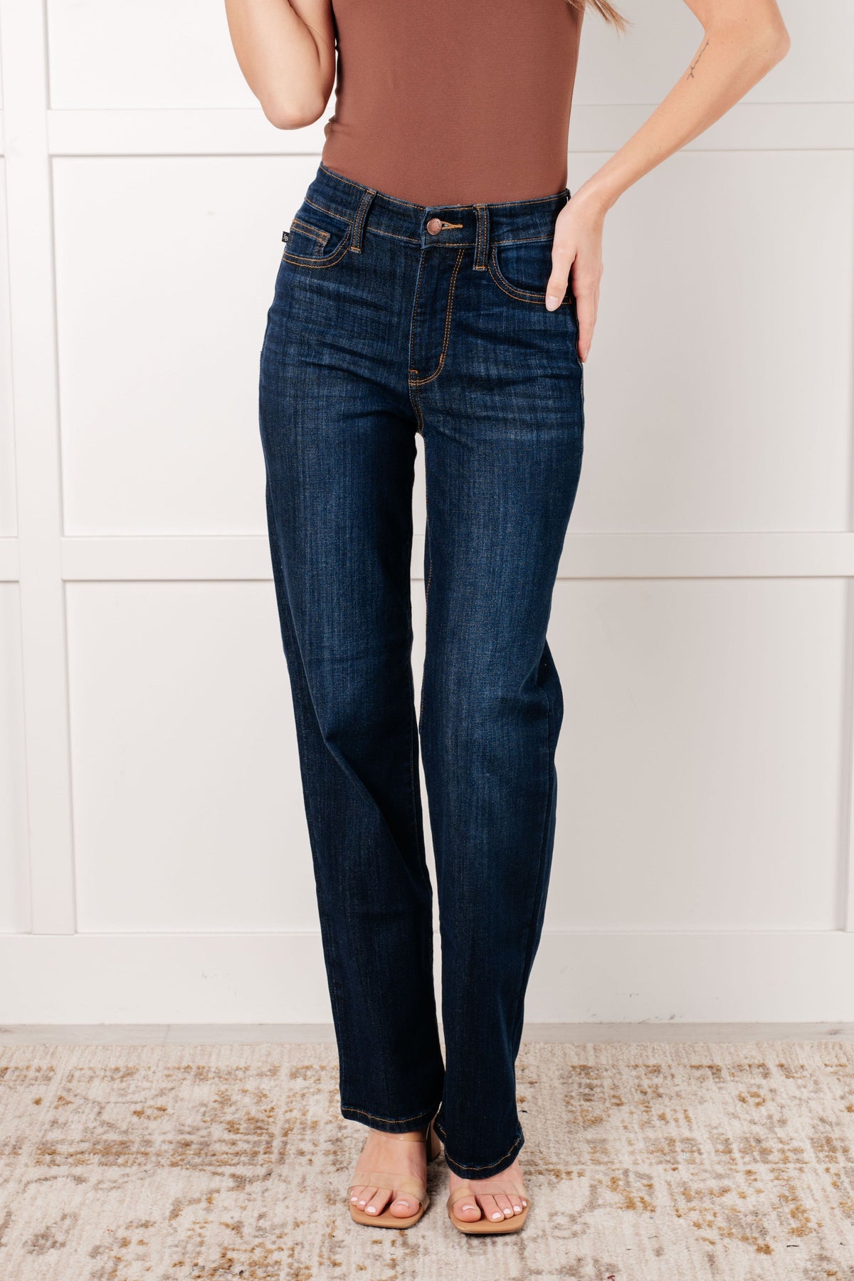 Hazel Blues® |  Alaina High Rise Classic Straight Jeans