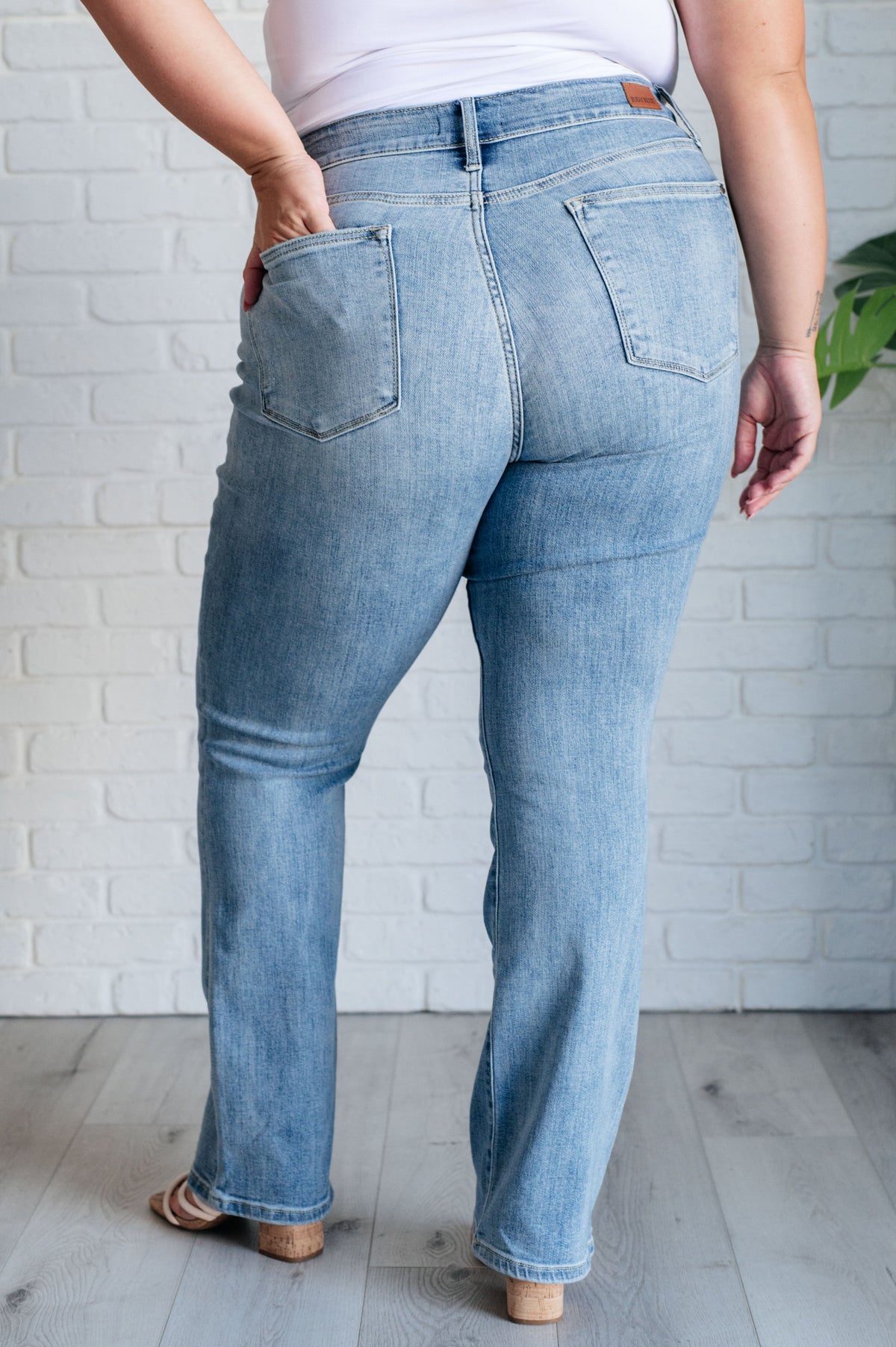 Hazel Blues® |  Alana Mid Rise Clean Bootcut Jeans