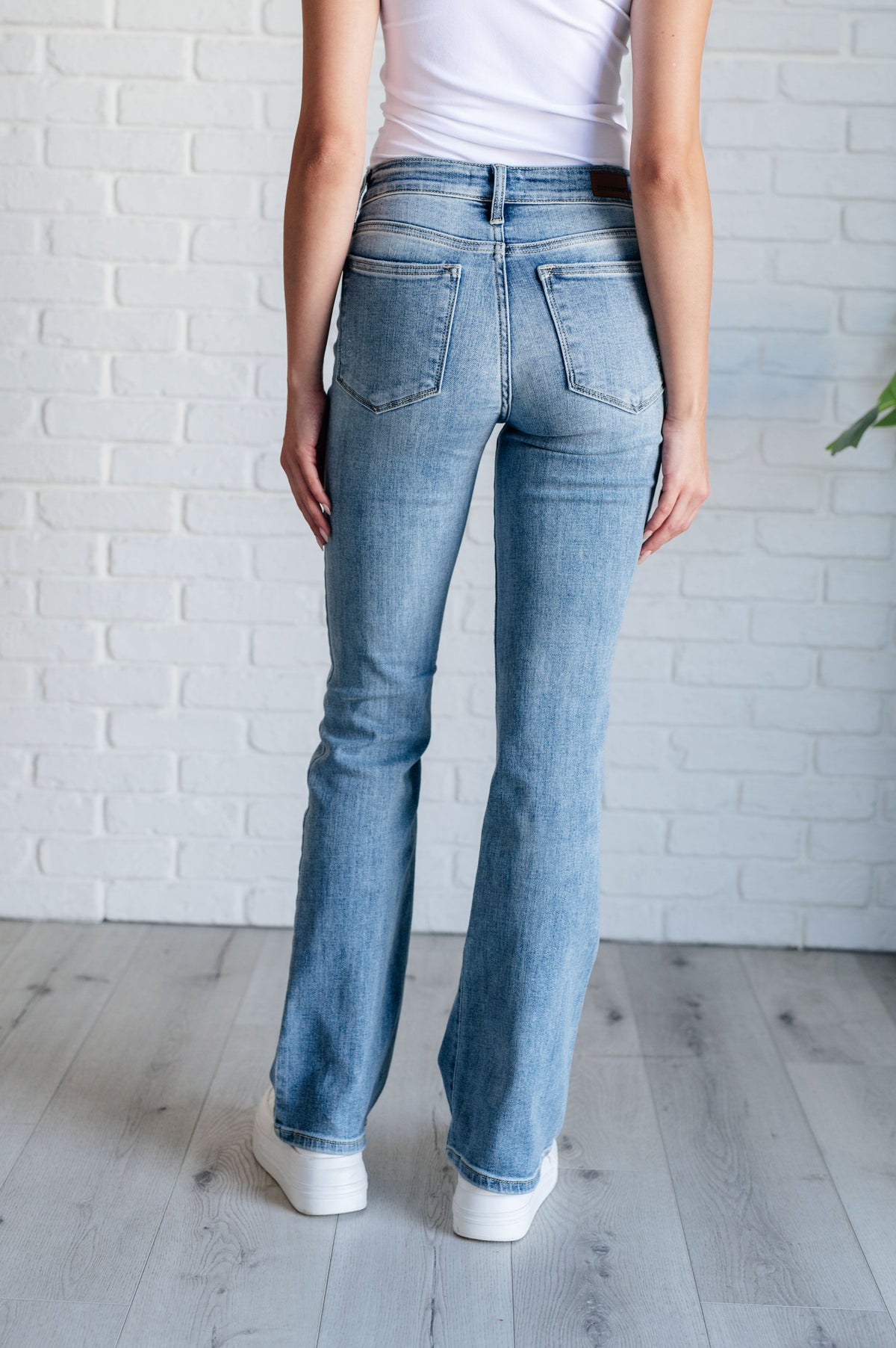 Hazel Blues® |  Alana Mid Rise Clean Bootcut Jeans