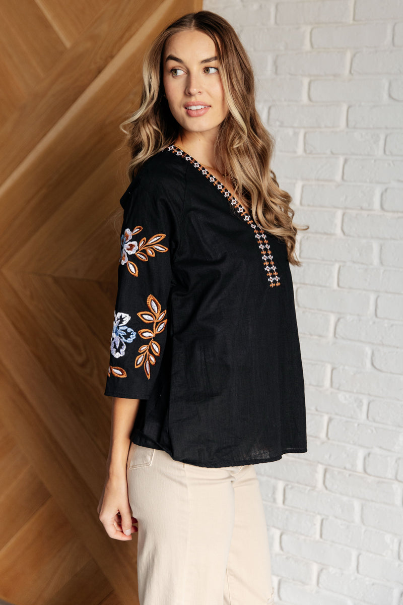 Hazel Blues® |  All In Me Embroidered V-Neck Blouse