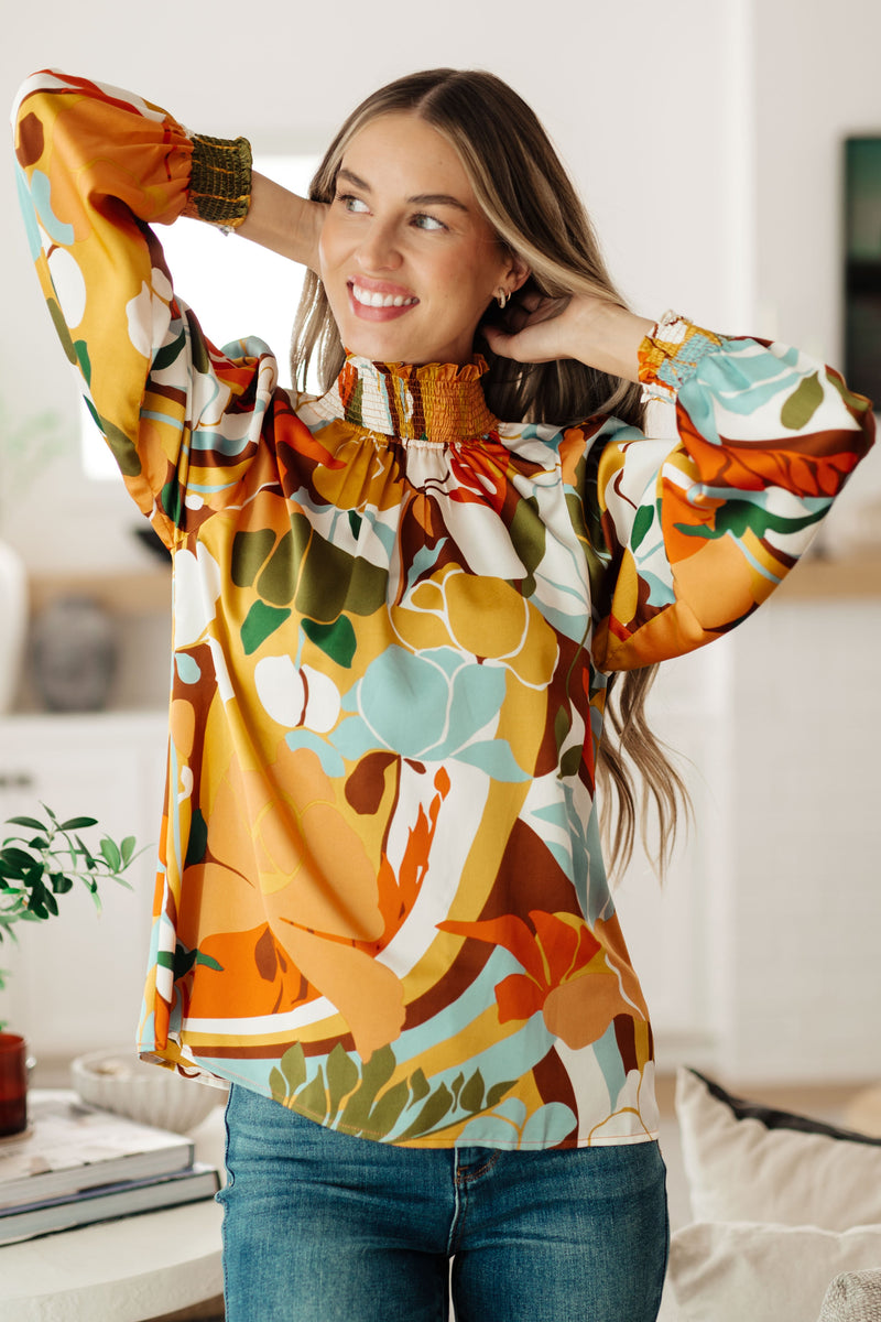Hazel Blues® |  All Together Now Mock Neck Blouse