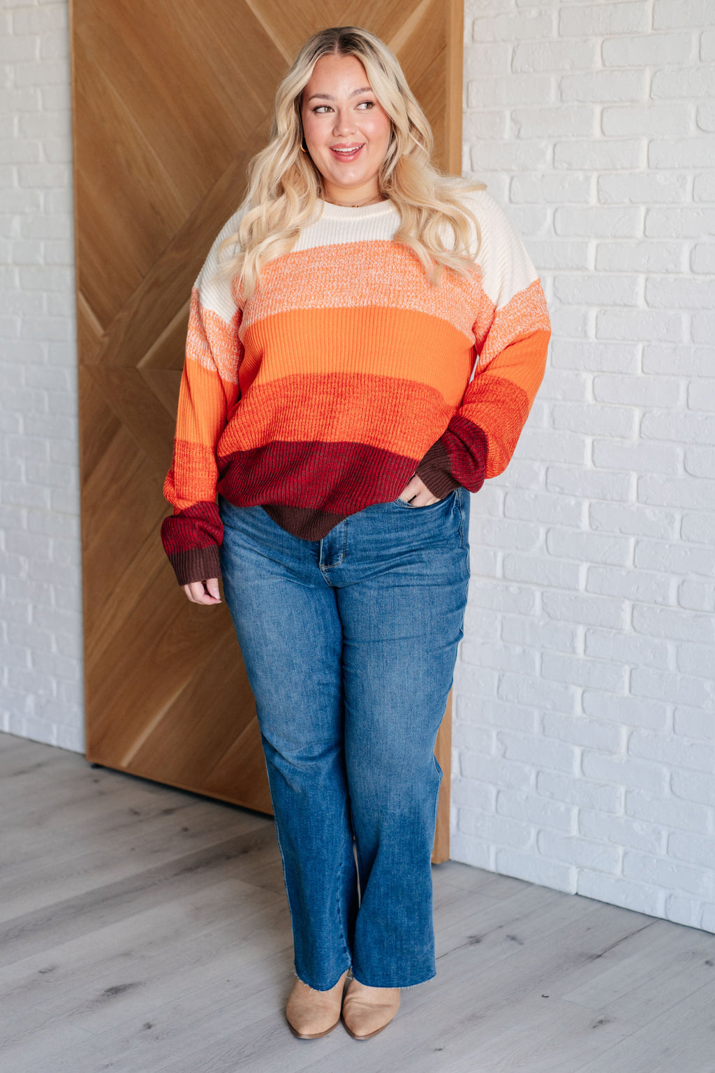 Hazel Blues® |  All Too Well Color Block Sweater