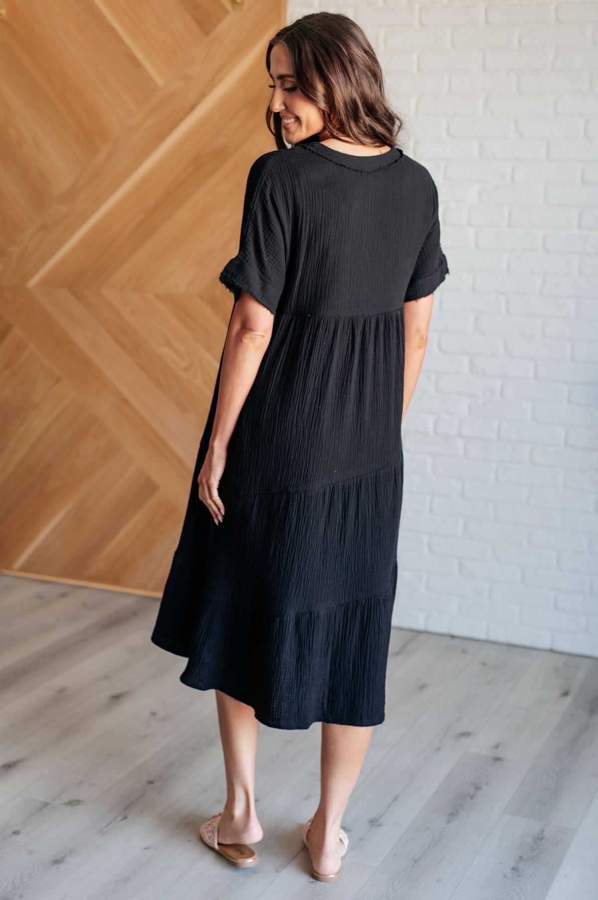 Hazel Blues® |  Always Learning Dolman Sleeve Dress in Black