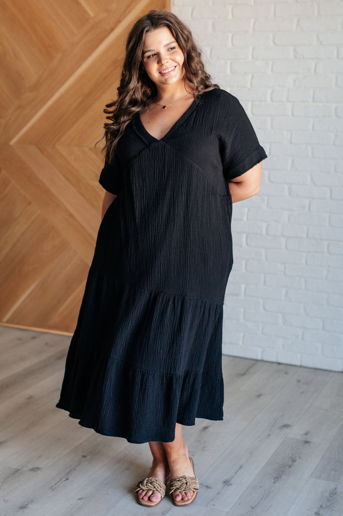 Hazel Blues® |  Always Learning Dolman Sleeve Dress in Black