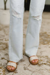 Hazel Blues® |  Alyse Mid Rise Destroy & Fray Hem Bootcut