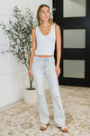 Hazel Blues® |  Alyse Mid Rise Destroy & Fray Hem Bootcut