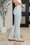 Hazel Blues® |  Alyse Mid Rise Destroy & Fray Hem Bootcut