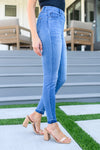 Hazel Blues® |  Amanda High Rise Pull on Release Hem Skinny Jeans
