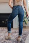 Hazel Blues® |  Amber Cuffed Slim Fit Dark Wash Jeans