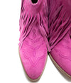 Hazel Blues® |  Amos Fringe Ankle Bootie in Magenta Suede