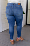Hazel Blues® |  Amy High Rise Control Top Side Slit Skinny Jeans