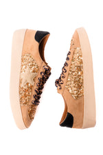 Hazel Blues® |  Another Round Sneakers in Gold Sequins