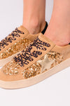 Hazel Blues® |  Another Round Sneakers in Gold Sequins