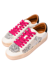 Hazel Blues® |  Another Round Sneakers in Silver Sequins