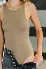 Hazel Blues® |  Any Time, Any Place Bodysuit in Mocha Brown