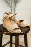 Hazel Blues® |  Arnold Natural Linen Wedges
