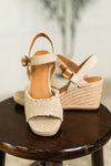 Hazel Blues® |  Arnold Natural Linen Wedges