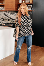 Hazel Blues® |  Art Deco Button Up Blouse