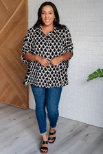 Hazel Blues® |  Art Deco Button Up Blouse