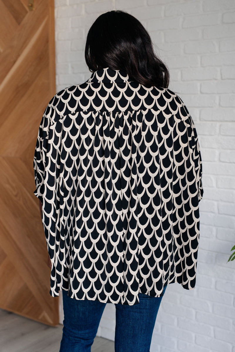 Hazel Blues® |  Art Deco Button Up Blouse