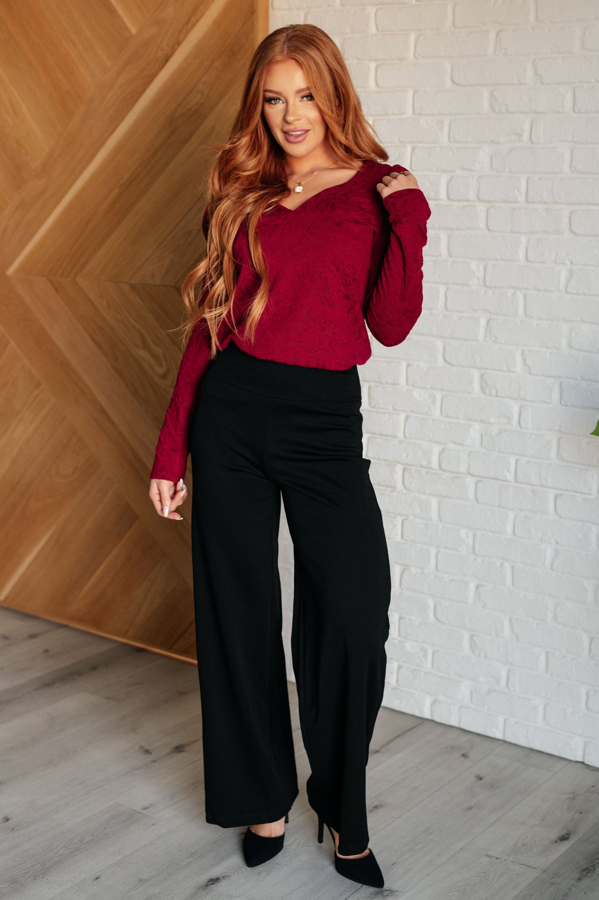 Hazel Blues® |  Magic Wide Leg Pants in Black