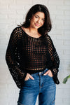 Hazel Blues® |  Ask Anyway Fishnet Sweater